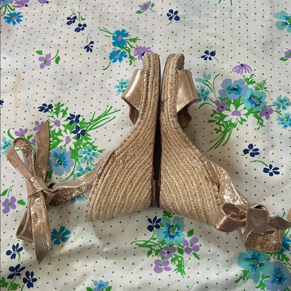 Loeffler Randall Metallic Ankle Lace Espadrilles- 9? - Picture 6 of 15